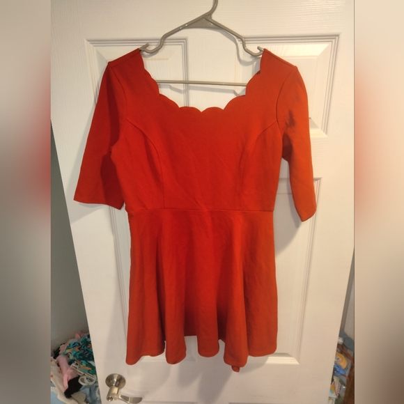 Elegant Red Scalloped Dress - Valentine's - Anniversary - Picture 2 of 5